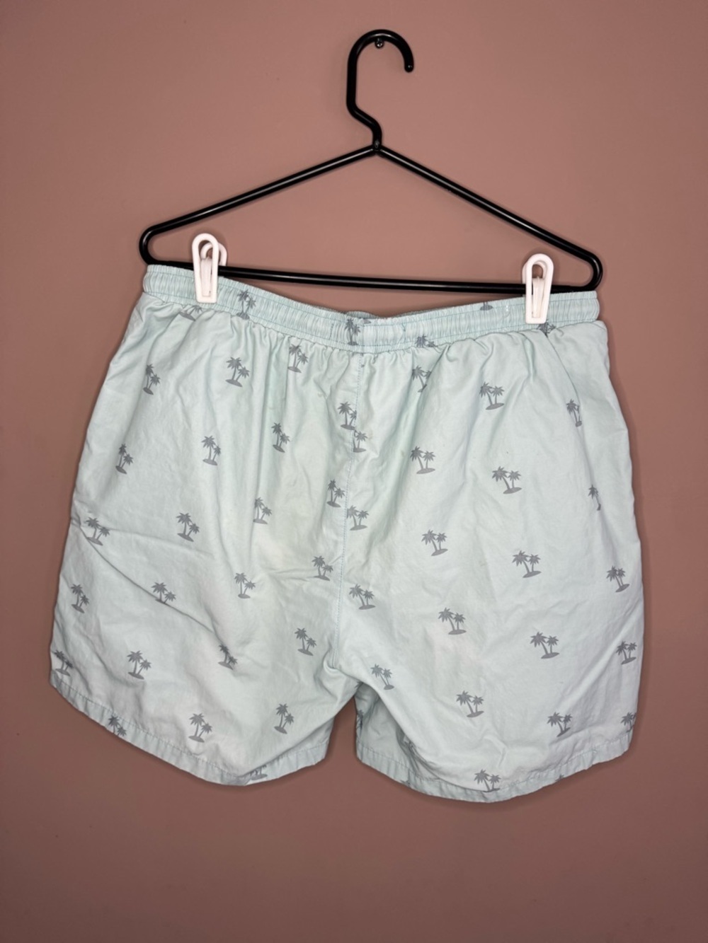 Men's Quiet Storm Light Blue Palm-Print Swim Shorts - Picture 2 of 9